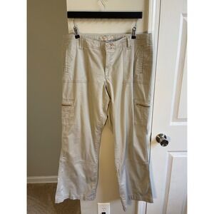 Natural Reflections Womens Khaki Cargo Pants Straight Leg Tan Size 18 Utility